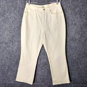 A‎ New Day Jeans 14 R Bootcut High Rise Off White Preppy Casual Minimalist